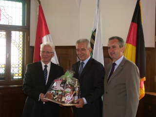 Ministerpräsident Tillich, Thomas Schmidt MdL, Bürgermeister Thomas Eulenberger