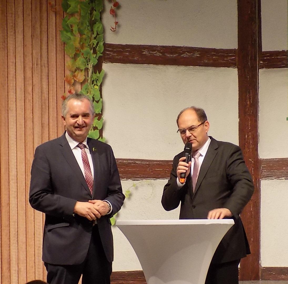 Sachsens Landwirtschaftsminister Thomas Schmidt mit Bundeslandwirtschaftsminister Christian Schmidt (r.).